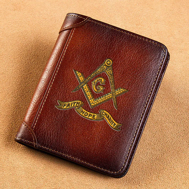 Master Mason Blue Lodge Masonic Genuine Leather Wallet