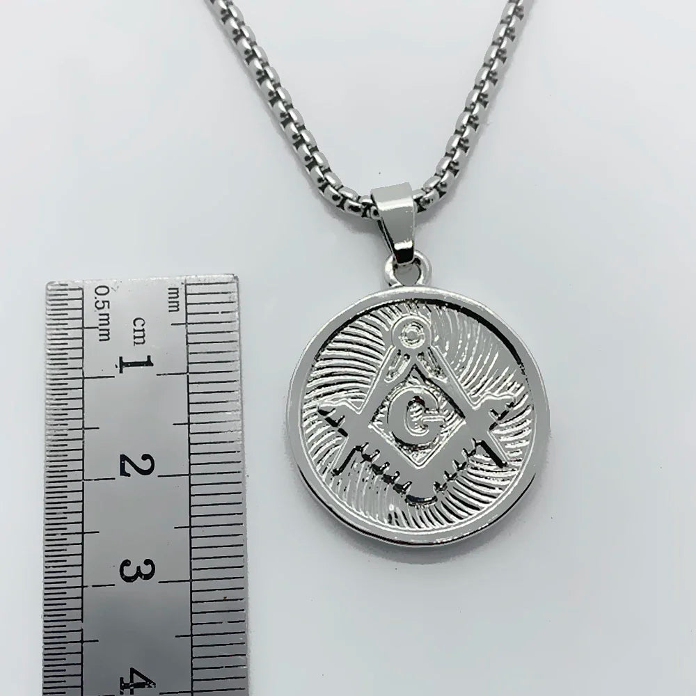 Master Mason Blue Lodge Masonic Necklace - Silver
