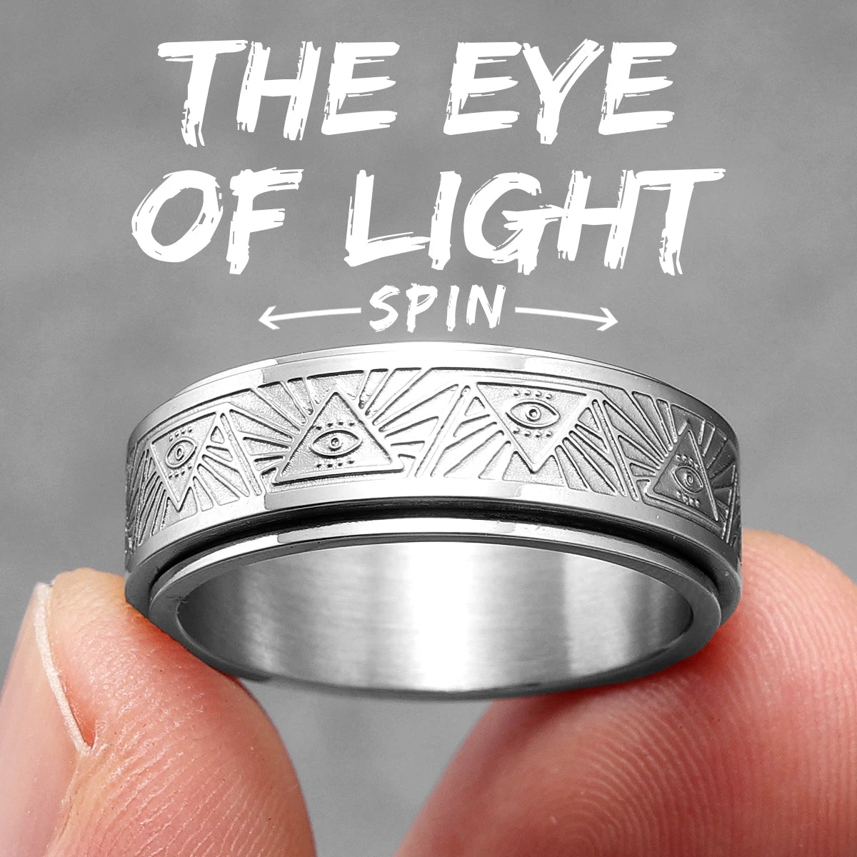 Illuminati Freemasonry Eye Masonic Stainless Steel Ring - Various Color