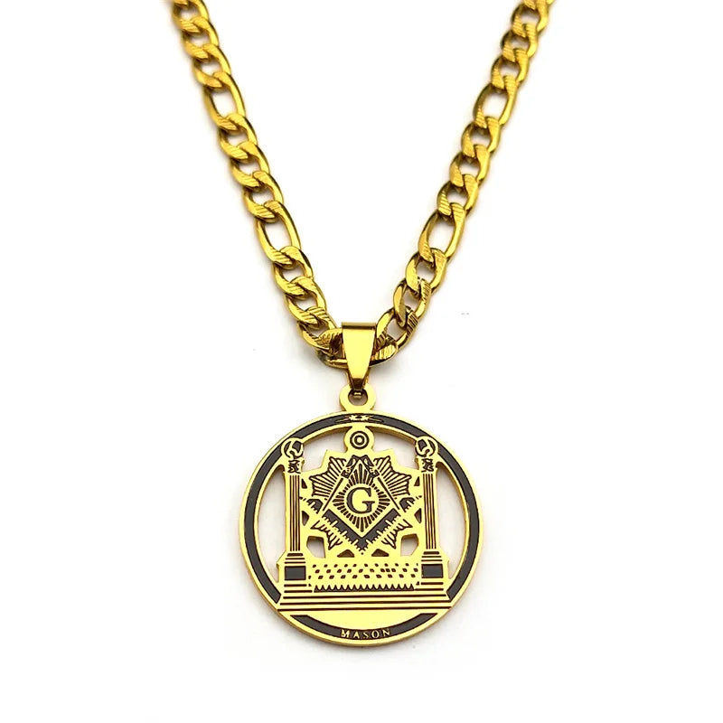 Master Mason Blue Lodge Masonic Necklace - Various Color
