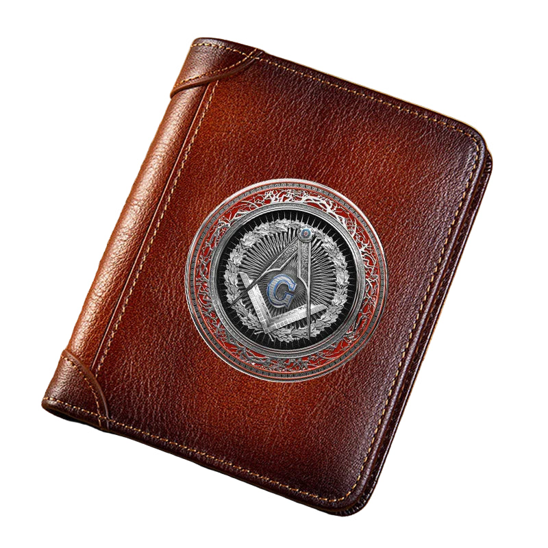Master Mason Blue Lodge Masonic Genuine Leather Wallet