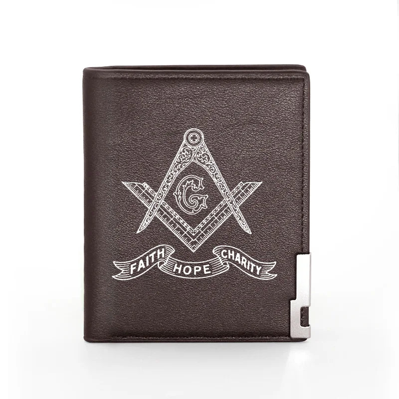 Master Mason Blue Lodge Masonic Wallet - Brown
