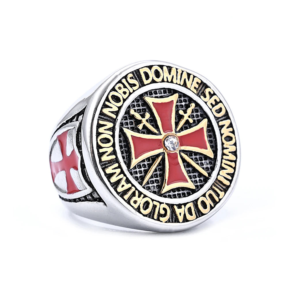 Knights Templar Masonic Stainless Steel Ring - Various Color