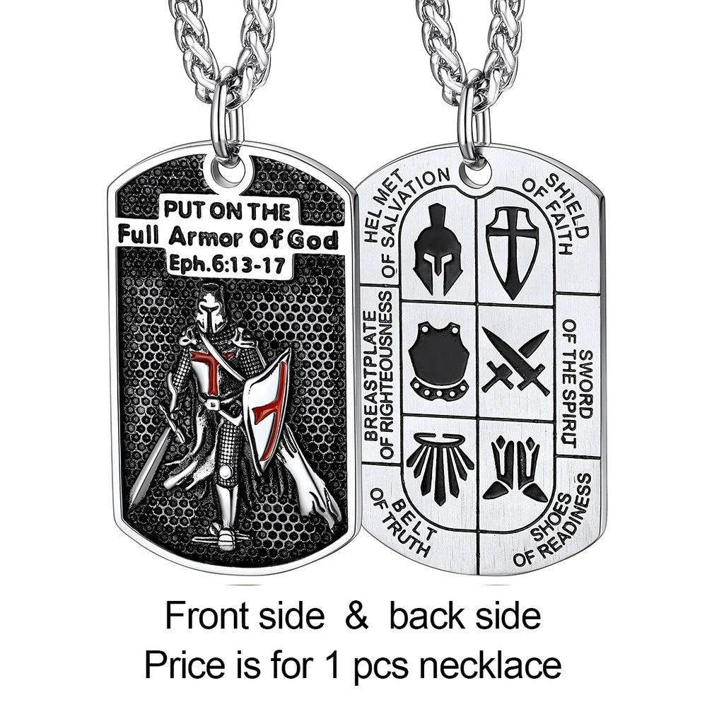 Knights Templar Masonic Stainless Steel Necklace - Silver