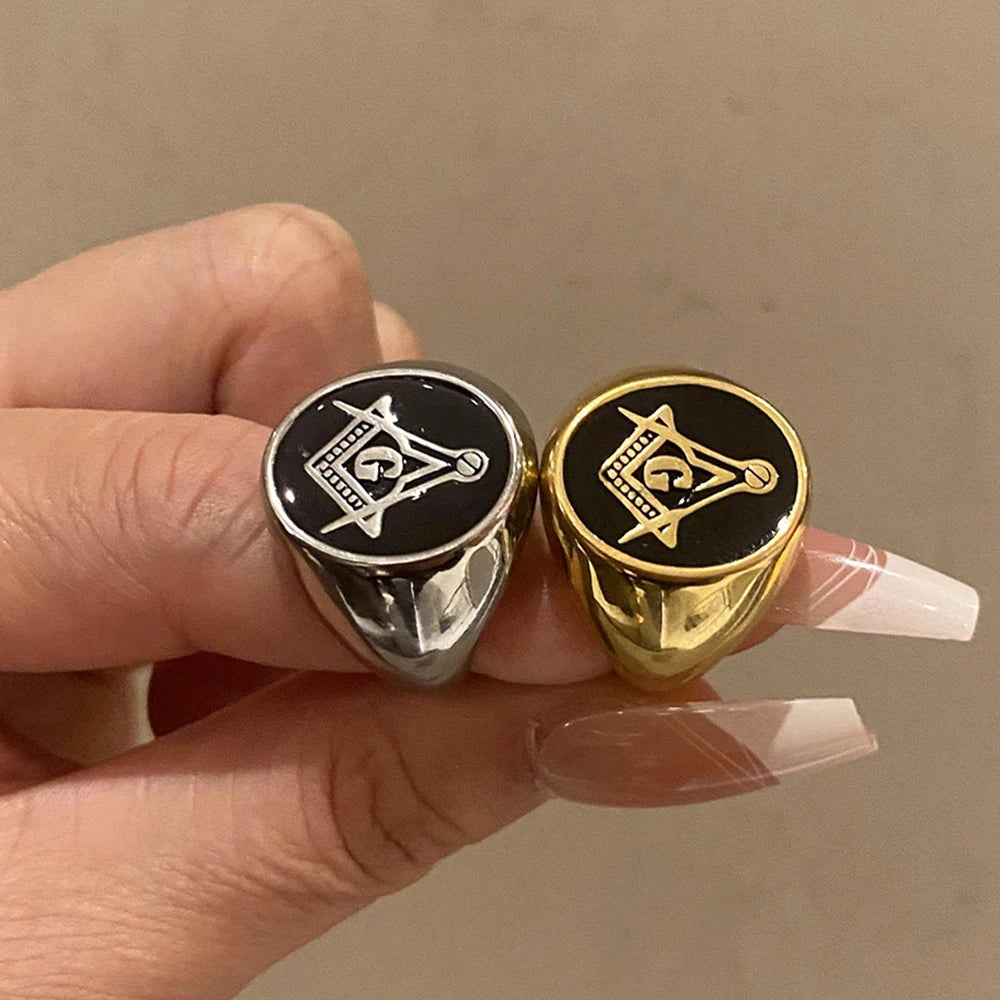Master Mason Blue Lodge Masonic Stainless Steel Ring - Various Color