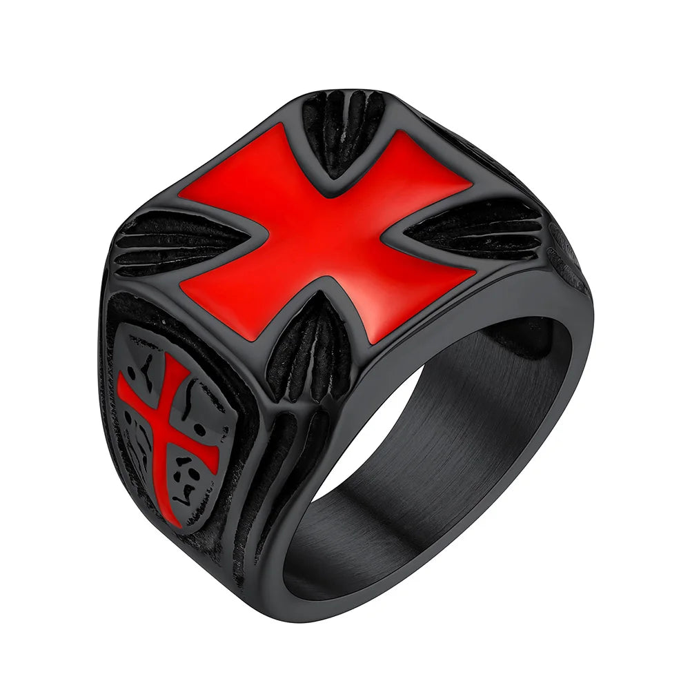 Knights of Malta Masonic Stainless Steel Ring - Various Color