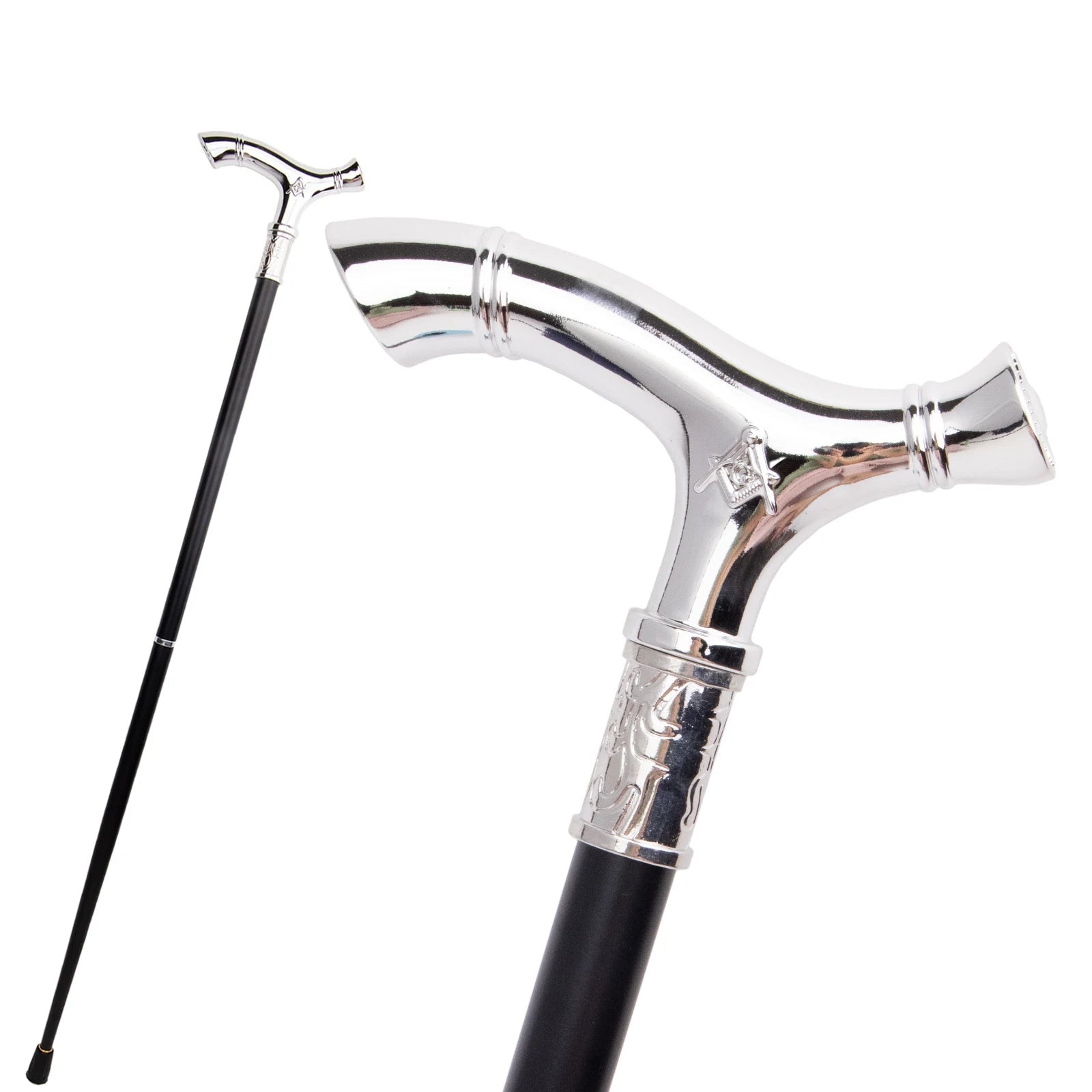 Master Mason White Freemasonry Walking Cane - Size 93cm