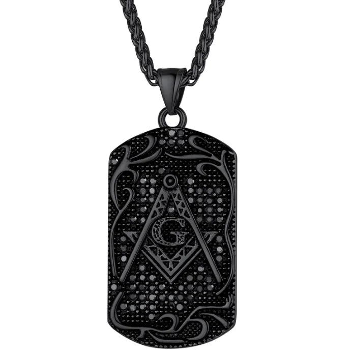 Master Mason Blue Lodge Masonic Necklace - Black