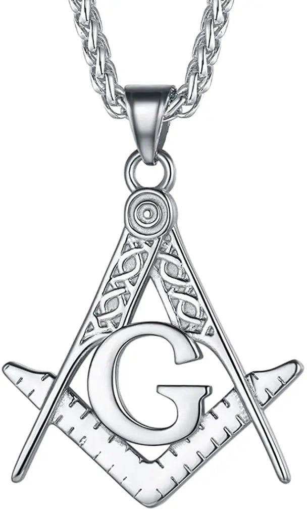 Master Mason Blue Lodge Masonic Necklace - Silver