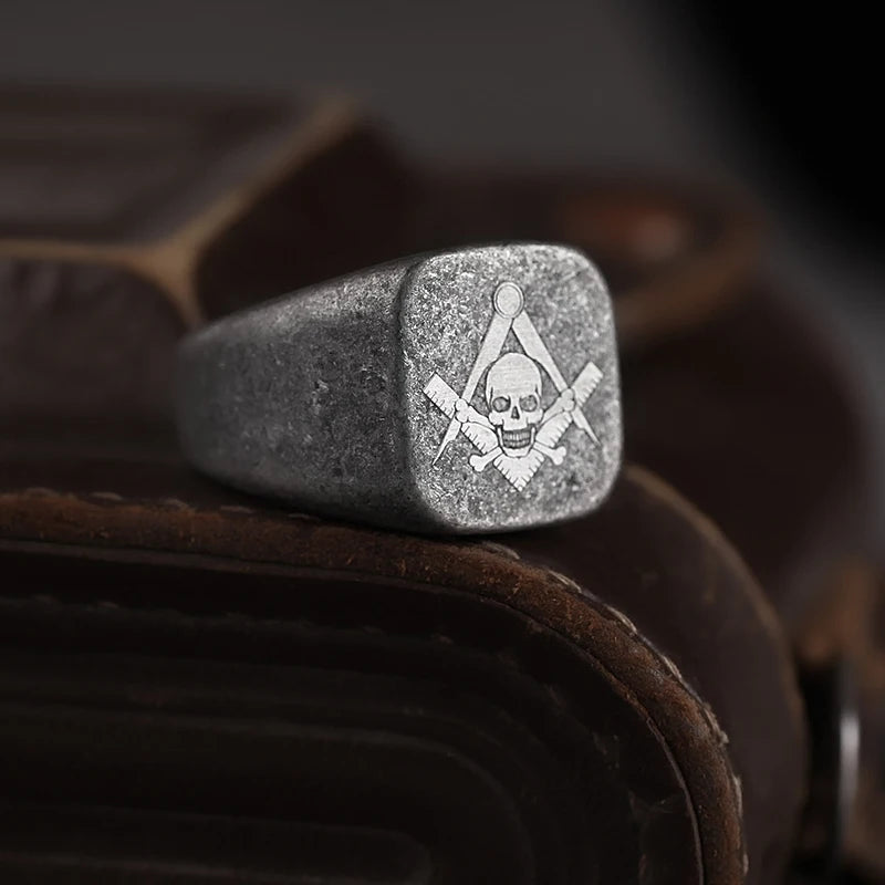 Widow's Son Masonic Stainless Steel Ring - Silver