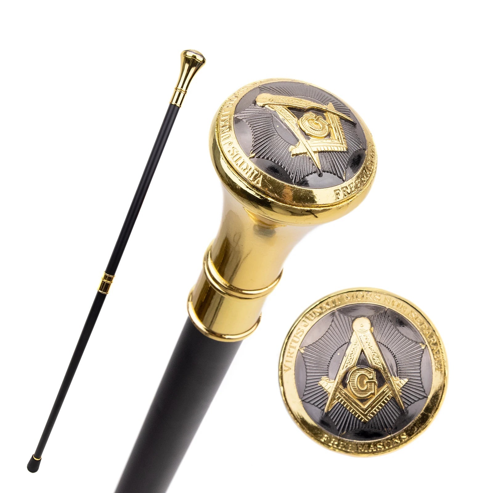 Master Mason Golden Freemasonry Walking Cane - Size 93cm