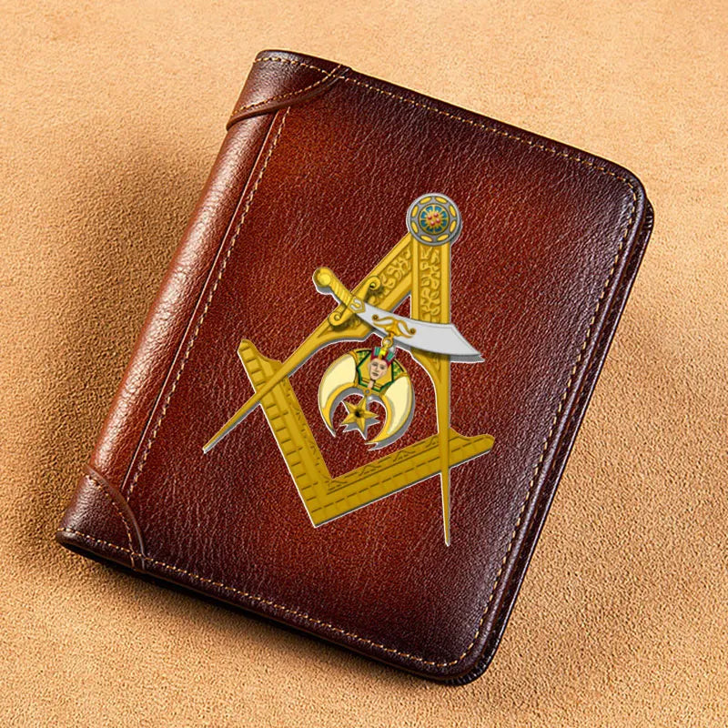 Shriners Masonic Genuine Leather Wallet