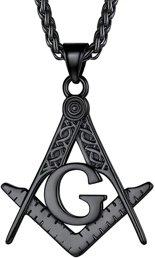 Master Mason Blue Lodge Masonic Necklace - Black