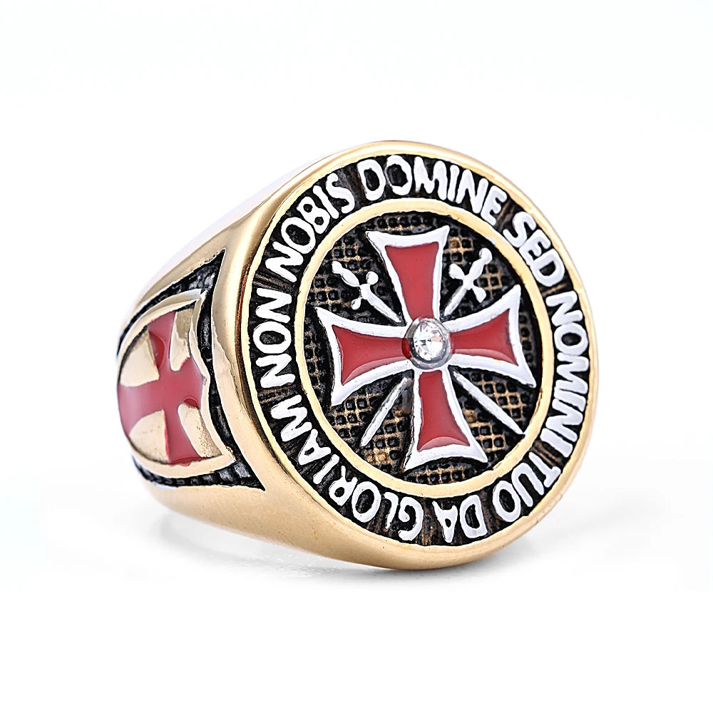 Knights Templar Masonic Stainless Steel Ring - Various Color