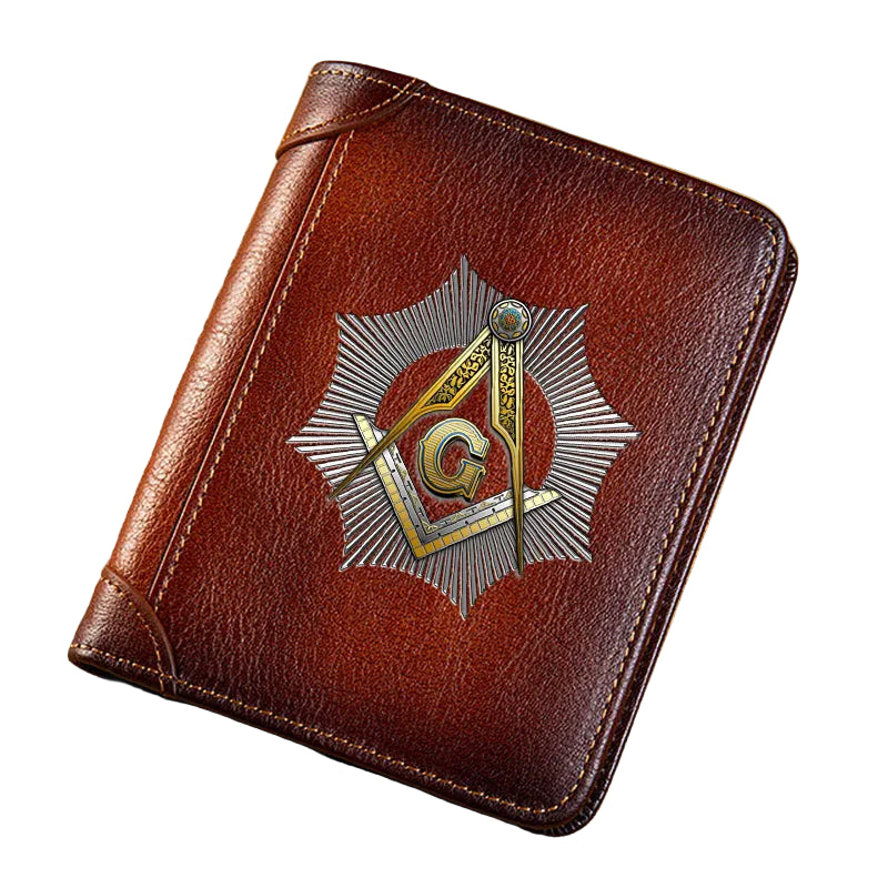 Master Mason Blue Lodge Masonic Genuine Leather Wallet