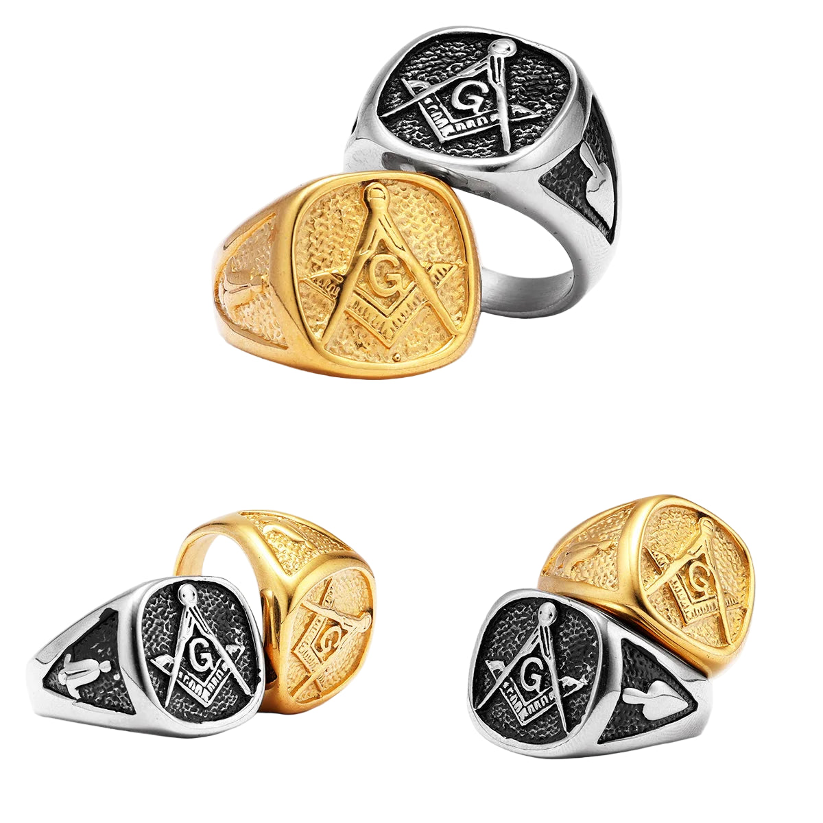 Master Mason Blue Lodge Masonic Stainless Steel Ring - Various Color