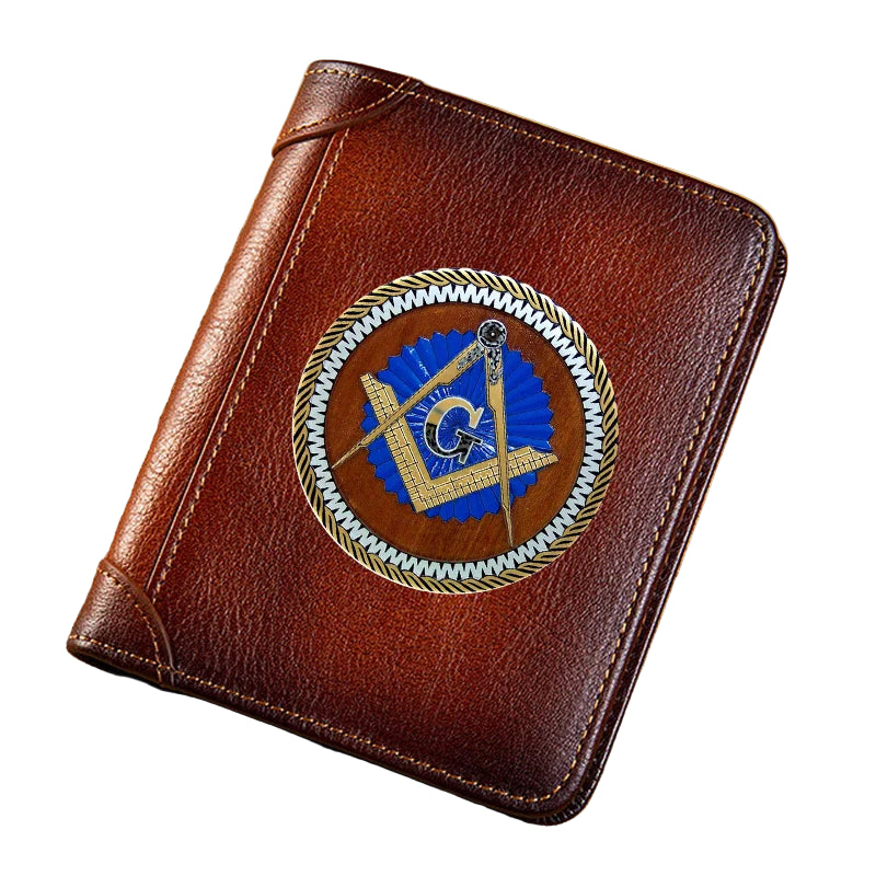Master Mason Blue Lodge Masonic Genuine Leather Wallet