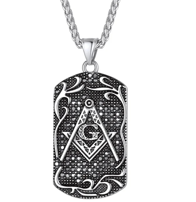 Master Mason Blue Lodge Masonic Necklace - Silver