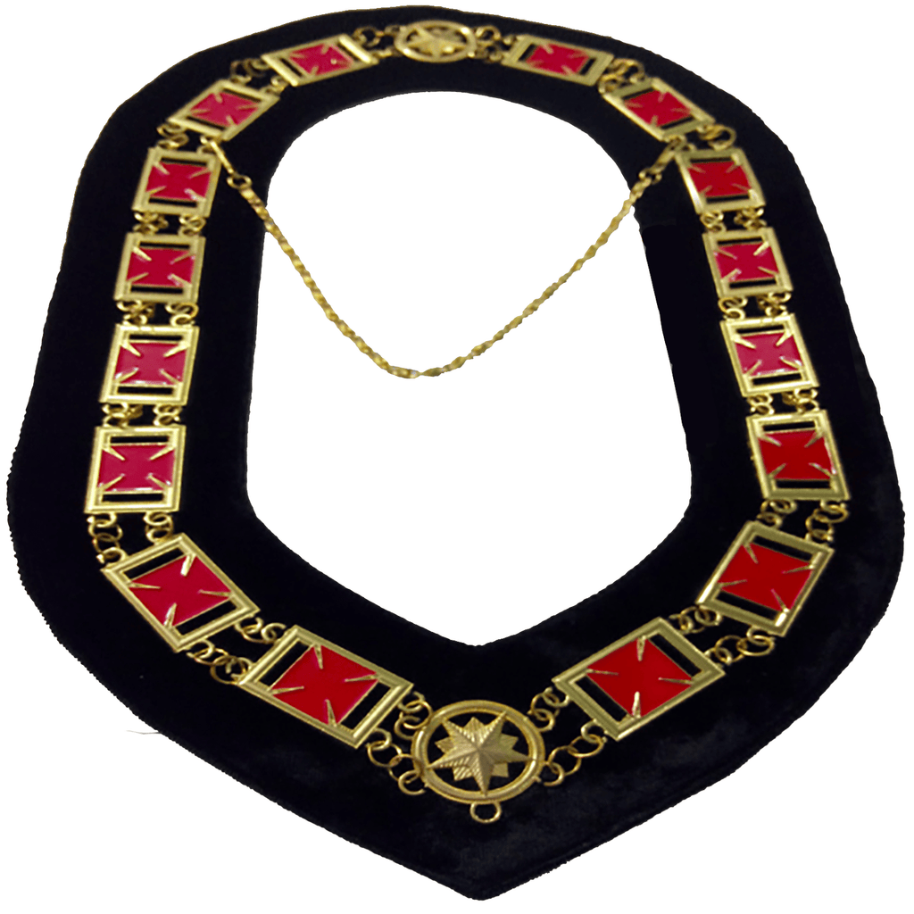 Knights Templar Commandery Masonic Chain Collar - Gold Plated