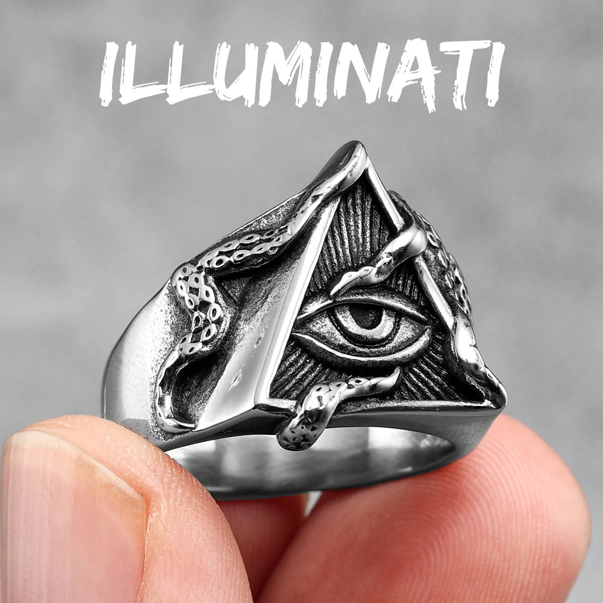 Illuminati Pyramid Eye Symbol Masonic Ring - Various Color