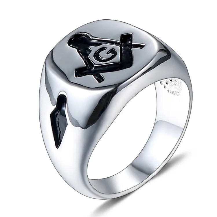 Master Mason Blue Lodge Masonic Stainless Steel Ring - Various Color