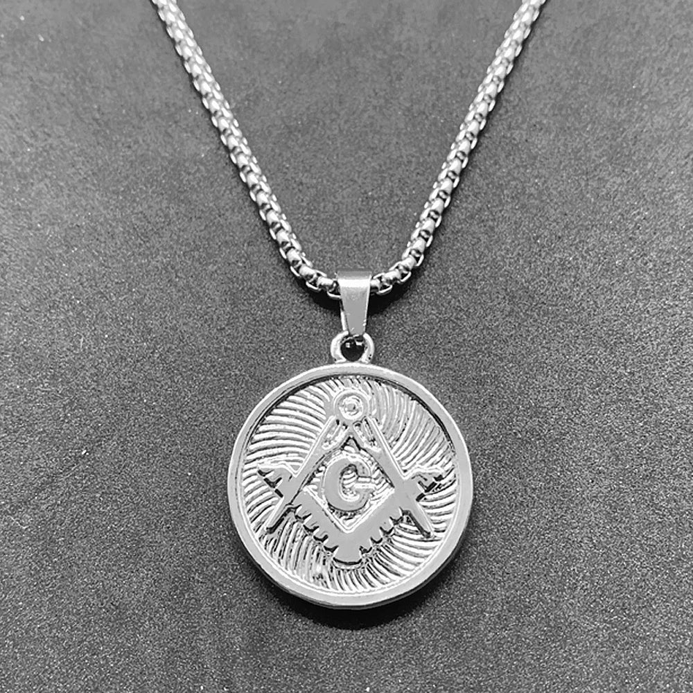 Master Mason Blue Lodge Masonic Necklace - Silver
