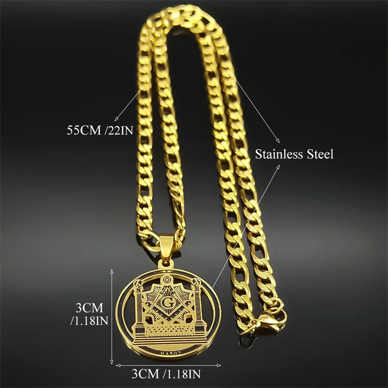 Master Mason Blue Lodge Masonic Necklace - Various Color