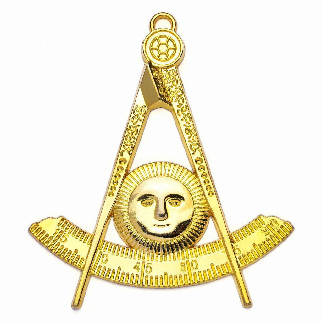 Past Master Blue Lodge Masonic Collar Jewel - Gold Plated