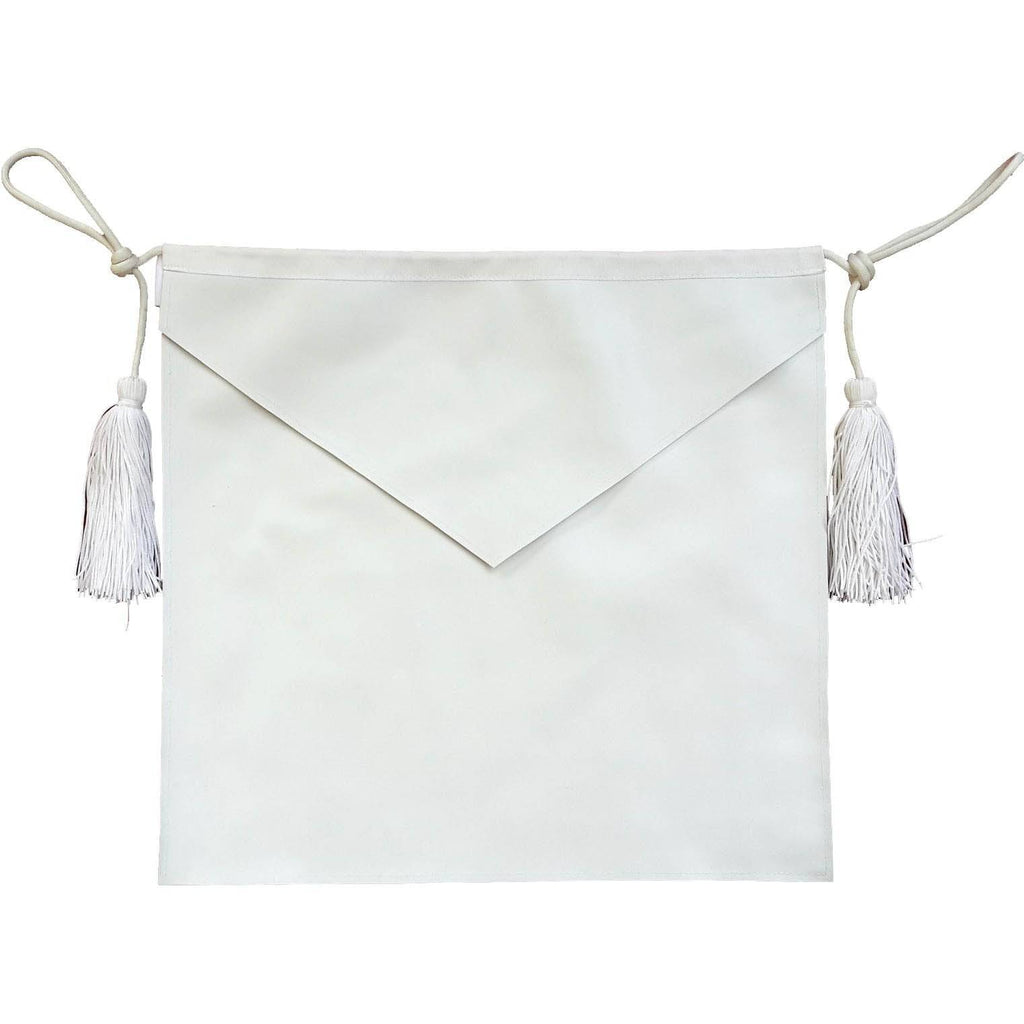 Entered Apprentice Masonic Apron – All White Leather with Cords