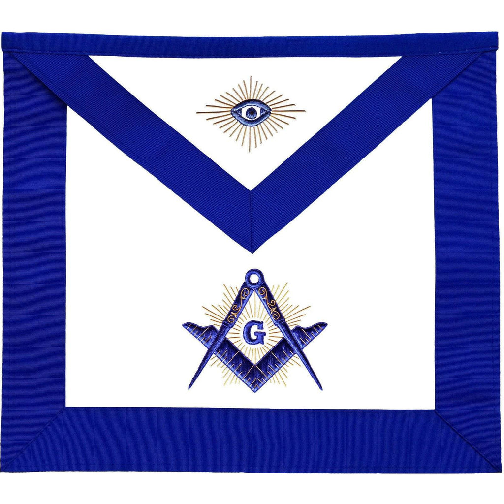 Master Mason Masonic Apron – Royal Blue with Gold Embroidery