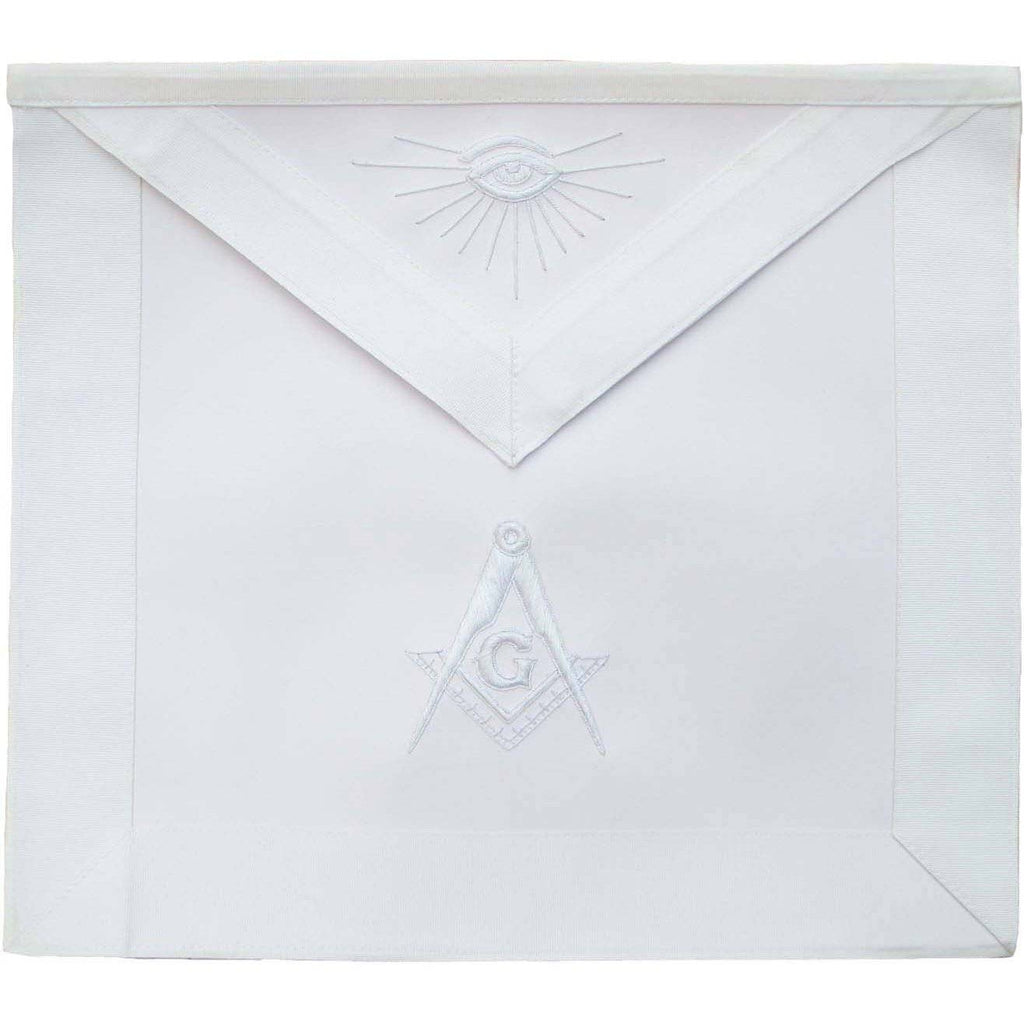 Master Mason Blue Lodge Masonic Apron – All White